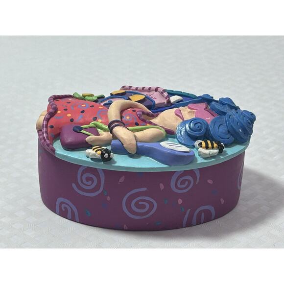 Julie Borden 2000 Beauty Shop Jewery, trinket, plaque Box - Picture 7 of 10